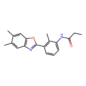 N-[3-(5,6-dimethyl-1,3-benzoxazol-2-yl)-2-methylphenyl]propanamide structure