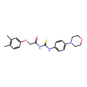 2-(3,4-dimethylphenoxy)-N-[(4-morpholin-4-ylphenyl)carbamothioyl]acetamide structure