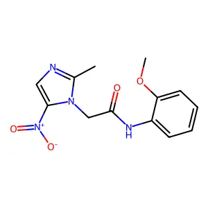 N-(2-methoxyphenyl)-2-(2-methyl-5-nitroimidazol-1-yl)acetamide structure