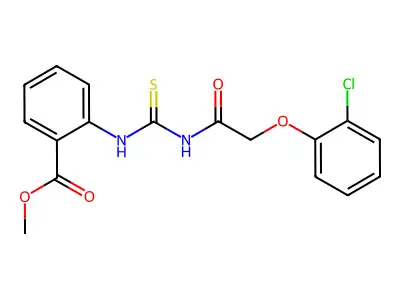 Methyl 2-({[(2-chlorophenoxy)acetyl]carbamothioyl}amino)benzoate structure