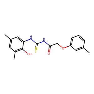 N-[(2-hydroxy-3,5-dimethylphenyl)carbamothioyl]-2-(3-methylphenoxy)acetamide structure