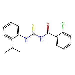N-(2-chlorobenzoyl)-N'-(2-isopropylphenyl)thiourea structure
