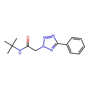 N-tert-butyl-2-(5-phenyltetrazol-2-yl)acetamide structure