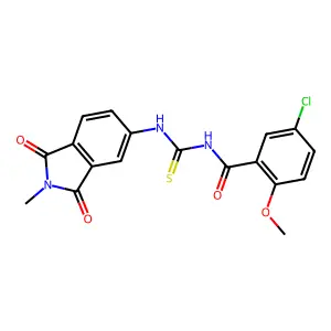 5-chloro-2-methoxy-N-[(2-methyl-1,3-dioxoisoindol-5-yl)carbamothioyl]benzamide structure