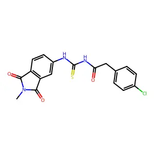 2-(4-chlorophenyl)-N-[(2-methyl-1,3-dioxoisoindol-5-yl)carbamothioyl]acetamide structure