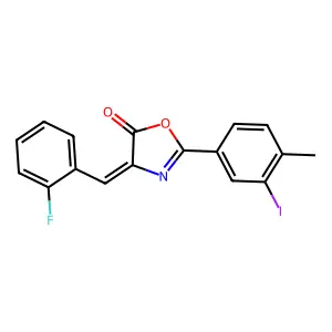 (4Z)-4-[(2-fluorophenyl)methylidene]-2-(3-iodo-4-methylphenyl)-1,3-oxazol-5-one structure
