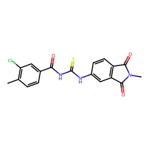 3-chloro-4-methyl-N-[(2-methyl-1,3-dioxoisoindol-5-yl)carbamothioyl]benzamide structure