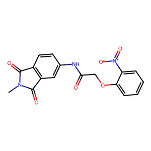 N-(2-methyl-1,3-dioxoisoindol-5-yl)-2-(2-nitrophenoxy)acetamide structure
