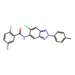 5-bromo-2-chloro-N-[6-chloro-2-(4-methylphenyl)benzotriazol-5-yl]benzamide structure