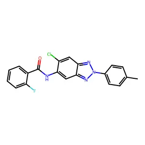 N-[6-chloro-2-(4-methylphenyl)-2H-1,2,3-benzotriazol-5-yl]-2-fluorobenzamide structure