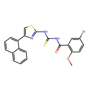 5-bromo-2-methoxy-N-[(4-naphthalen-1-yl-1,3-thiazol-2-yl)carbamothioyl]benzamide structure