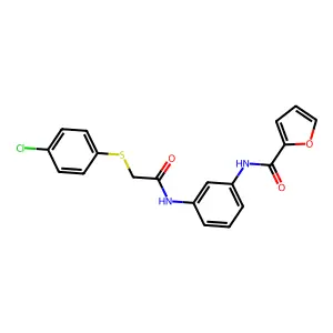N-[3-[[2-(4-chlorophenyl)sulfanylacetyl]amino]phenyl]furan-2-carboxamide structure