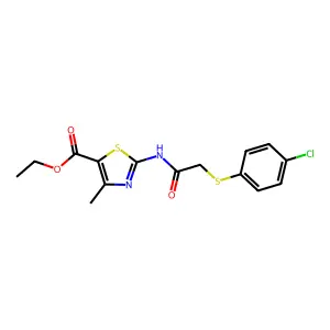 Ethyl 2-(2-((4-chlorophenyl)thio)acetamido)-4-methylthiazole-5-carboxylate structure