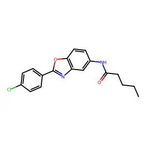 N-[2-(4-chlorophenyl)-1,3-benzoxazol-5-yl]pentanamide structure