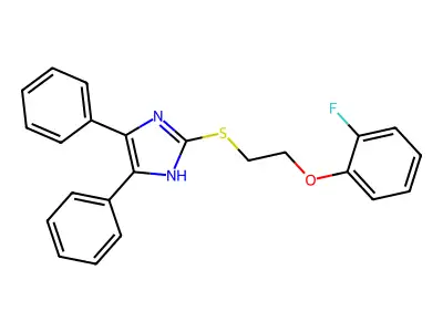 2-[2-(2-fluorophenoxy)ethylsulfanyl]-4,5-diphenyl-1H-imidazole structure