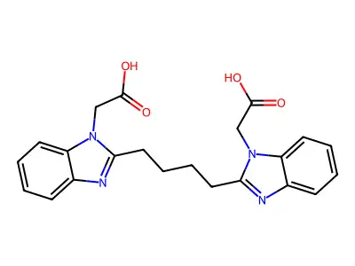 2,2'-(2,2'-(Butane-1,4-diyl)bis(1h-benzo[d]-imidazole-2,1-diyl))diacetic acid structure