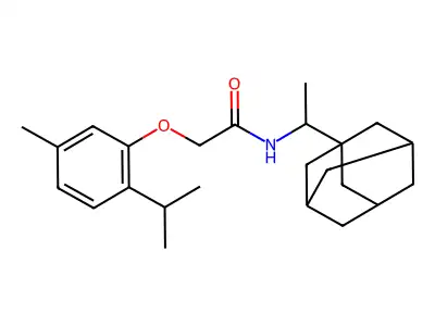 N-[1-(1-adamantyl)ethyl]-2-(2-isopropyl-5-methylphenoxy)acetamide structure