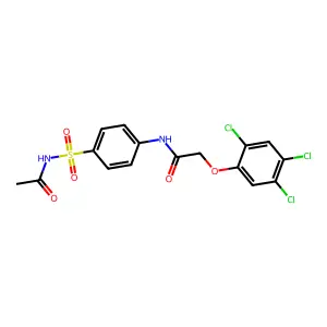 N-[4-(acetylsulfamoyl)phenyl]-2-(2,4,5-trichlorophenoxy)acetamide structure