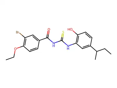 3-bromo-N-[(5-butan-2-yl-2-hydroxyphenyl)carbamothioyl]-4-ethoxybenzamide structure