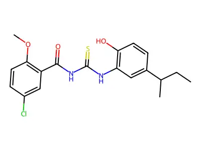 N-[(5-butan-2-yl-2-hydroxyphenyl)carbamothioyl]-5-chloro-2-methoxybenzamide structure