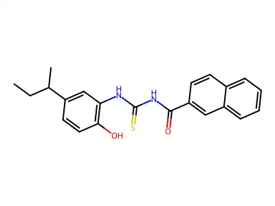 N-[(5-butan-2-yl-2-hydroxyphenyl)carbamothioyl]naphthalene-2-carboxamide structure