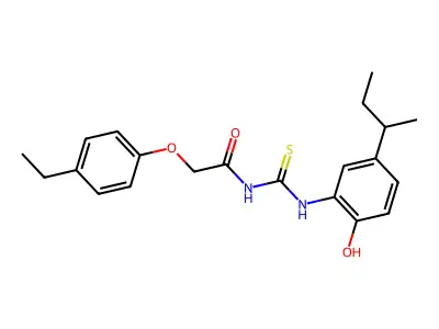 N-[(5-butan-2-yl-2-hydroxyphenyl)carbamothioyl]-2-(4-ethylphenoxy)acetamide structure