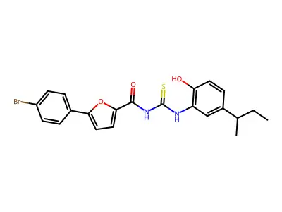 5-(4-bromophenyl)-N-[(5-butan-2-yl-2-hydroxyphenyl)carbamothioyl]furan-2-carboxamide structure