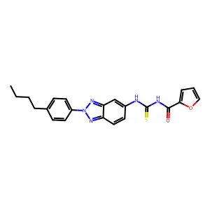 N-[[2-(4-butylphenyl)benzotriazol-5-yl]carbamothioyl]furan-2-carboxamide structure