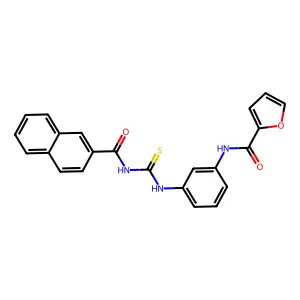 N-[3-(naphthalene-2-carbonylcarbamothioylamino)phenyl]furan-2-carboxamide structure