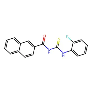 N-[(2-fluorophenyl)carbamothioyl]naphthalene-2-carboxamide structure