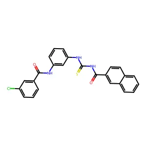 N-[[3-[(3-chlorobenzoyl)amino]phenyl]carbamothioyl]naphthalene-2-carboxamide structure