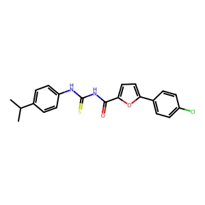 5-(4-chlorophenyl)-N-[(4-propan-2-ylphenyl)carbamothioyl]furan-2-carboxamide structure