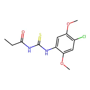 N-[(4-chloro-2,5-dimethoxyphenyl)carbamothioyl]propanamide structure