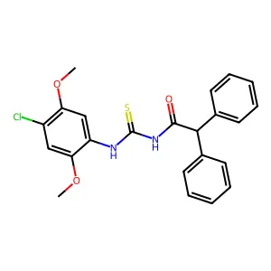 N-[(4-chloro-2,5-dimethoxyphenyl)carbamothioyl]-2,2-diphenylacetamide structure
