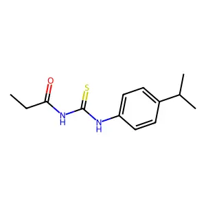 N-[(4-propan-2-ylphenyl)carbamothioyl]propanamide structure
