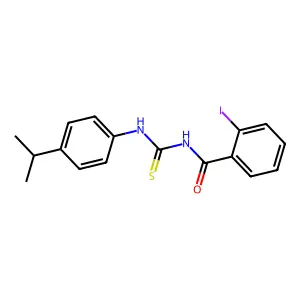 2-iodo-N-[(4-propan-2-ylphenyl)carbamothioyl]benzamide structure