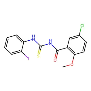 5-chloro-N-[(2-iodophenyl)carbamothioyl]-2-methoxybenzamide structure