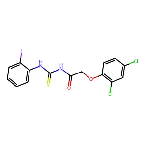 2-(2,4-dichlorophenoxy)-N-[(2-iodophenyl)carbamothioyl]acetamide structure