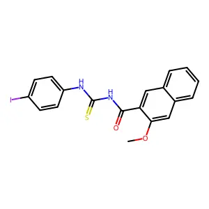 N-[(4-iodophenyl)carbamothioyl]-3-methoxynaphthalene-2-carboxamide structure