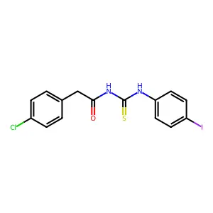 2-(4-chlorophenyl)-N-[(4-iodophenyl)carbamothioyl]acetamide structure