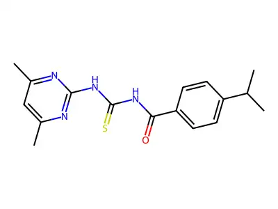 N-[(4,6-dimethylpyrimidin-2-yl)carbamothioyl]-4-(propan-2-yl)benzamide structure