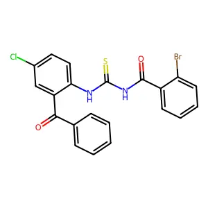 N-[(2-benzoyl-4-chlorophenyl)carbamothioyl]-2-bromobenzamide structure