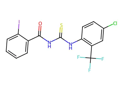N-[[4-chloro-2-(trifluoromethyl)phenyl]carbamothioyl]-2-iodobenzamide structure