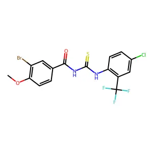 3-bromo-N-[[4-chloro-2-(trifluoromethyl)phenyl]carbamothioyl]-4-methoxybenzamide structure