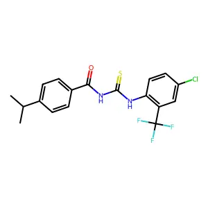 N-[[4-chloro-2-(trifluoromethyl)phenyl]carbamothioyl]-4-propan-2-ylbenzamide structure