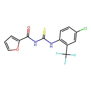 N-[[4-chloro-2-(trifluoromethyl)phenyl]carbamothioyl]furan-2-carboxamide structure