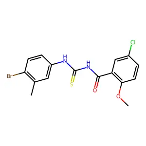 N-[(4-bromo-3-methylphenyl)carbamothioyl]-5-chloro-2-methoxybenzamide structure
