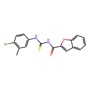 N-[(4-bromo-3-methylphenyl)carbamothioyl]-1-benzofuran-2-carboxamide structure