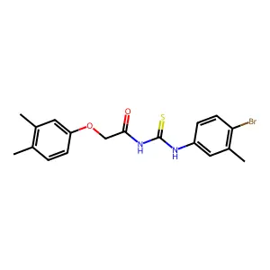 N-[(4-bromo-3-methylphenyl)carbamothioyl]-2-(3,4-dimethylphenoxy)acetamide structure