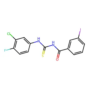 N-[(3-chloro-4-fluorophenyl)carbamothioyl]-3-iodobenzamide structure